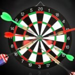 KMT Dart Board Double Sided Hanging Dart Bulleye Target Game Board Target Dart Safety Kids Adults Toys with 4 Standard Needles