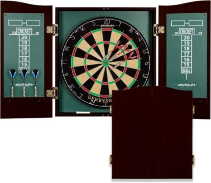 Darts Archery Bristle Dartboard and Cabinet Sets Features Easy Assembly