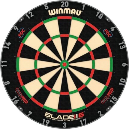 WINMAU Blade 6 Professional Bristle Dartboard with Official Tournament Specifications – endorsed by The PDC