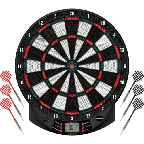 Designa Electronic Soft Tip Dartboard – with 6 darts – upto 8 players