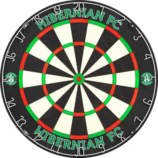 Hibernian FC - Official Licensed - Professional Dartboard - Crest and Wordmark