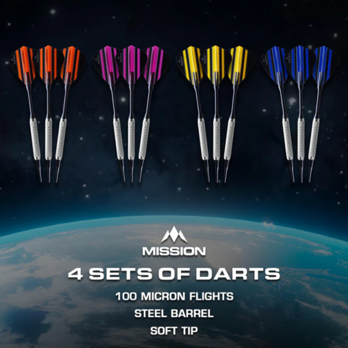 Mission G220 Electronic Dartboard - Professional Soft Tip - upto 16 players - inc 4 Sets of Darts