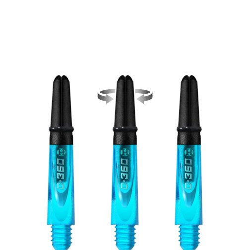 Harrows Carbon 360 - Polycarbonate Dart Stems with Carbon Top - Aqua Blue