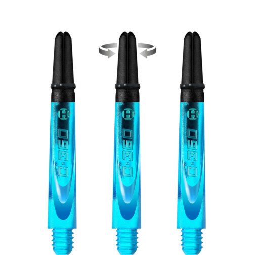 Harrows Carbon 360 - Polycarbonate Dart Stems with Carbon Top - Aqua Blue