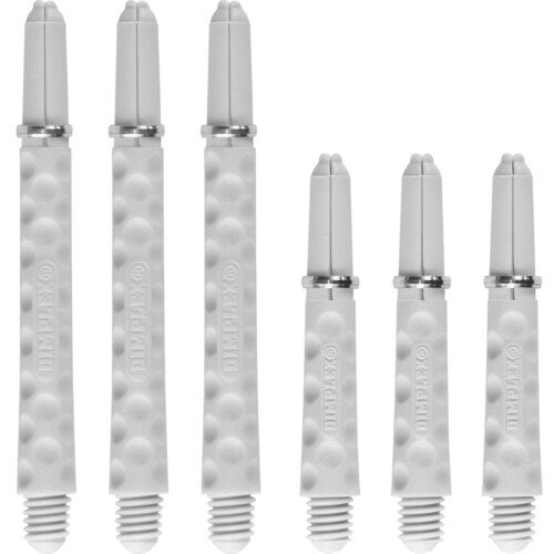 Harrows Dimplex Shafts – Dart Stems – with Rings – White