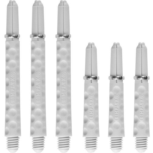 Harrows Dimplex Shafts - Dart Stems - with Rings - White