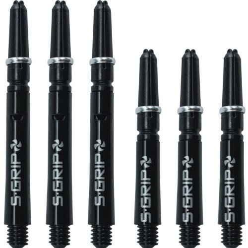 Harrows Supergrip Spin Stems – Dart Shafts – Black Silver