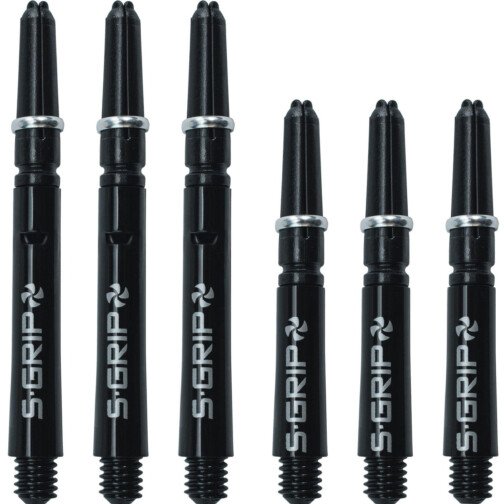 Harrows Supergrip Spin Stems - Dart Shafts - Black Silver