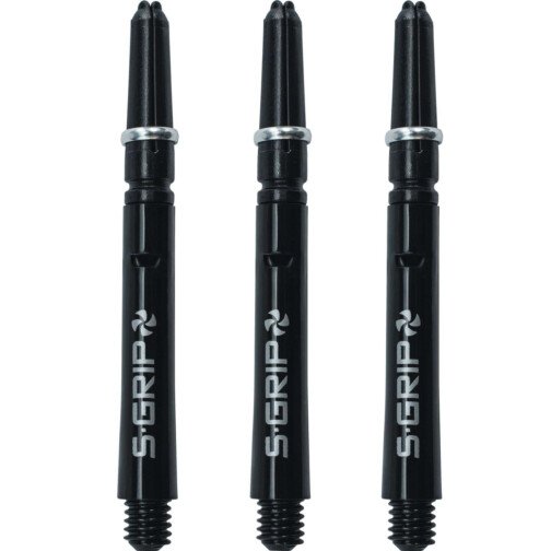 Harrows Supergrip Spin Stems - Dart Shafts - Black Silver