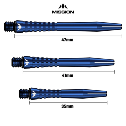 Mission Atom13 Aluminium Shafts - Anodised Metal - Blue