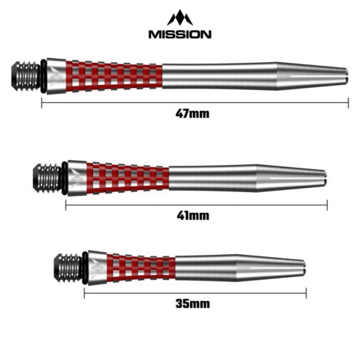 Mission Atom13 Aluminium Shafts - Metal Stems - Red