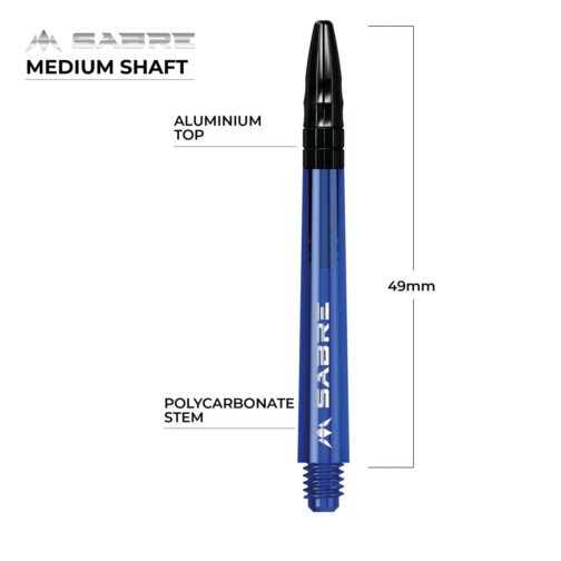 Mission Sabre - Polycarbonate Dart Stems - Blue - Black Top