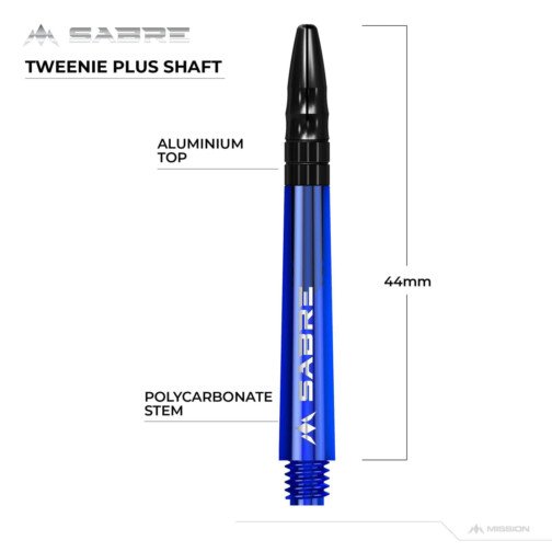 Mission Sabre Shafts - Polycarbonate Stems - Blue - Black Top