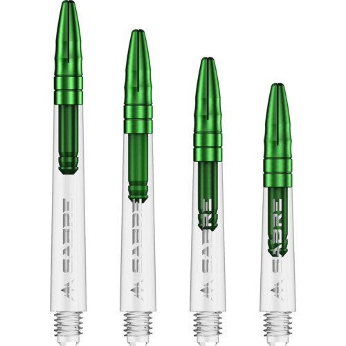 Mission Sabre Shafts – Polycarbonate  Stems – Clear – Green Top