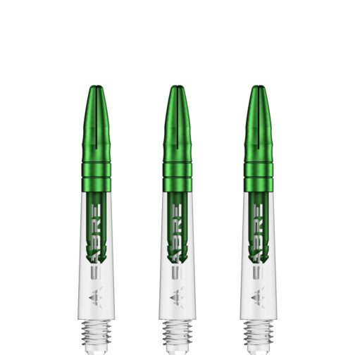 Mission Sabre Shafts - Polycarbonate Dart - Clear - Green Top