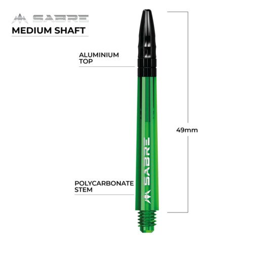 Mission Sabre Shafts - Polycarbonate Dart - Green - Top