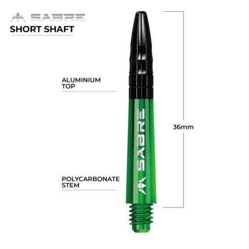 Mission Shafts - Polycarbonate Stems - Green - Black Top