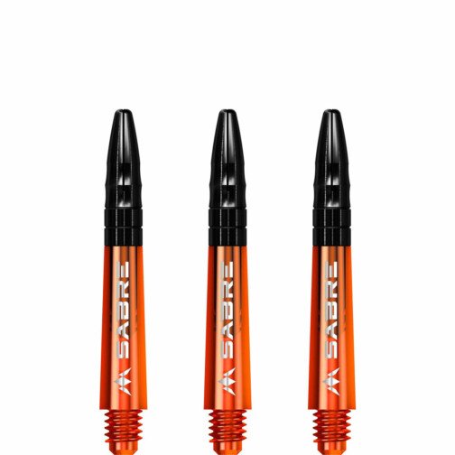 Mission Sabre Shafts - Polycarbonate Dart Stems - Orange - Black