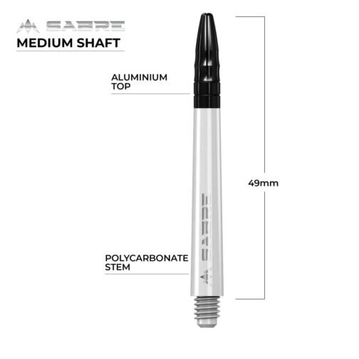 Mission Shafts - Polycarbonate Dart Stems - White - Black