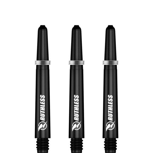 Ruthless Deflectagrip Dart Shafts - Nylon Stems with - Black