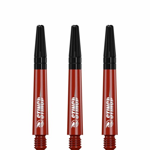 Ruthless Dart Shafts - Polycarbonate - Solid Red - Black Top