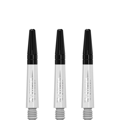 Ruthless Dart Shafts - Polycarbonate - Solid White - Black Top