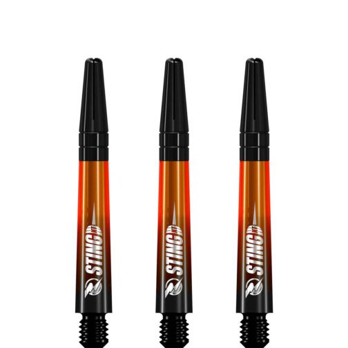 Ruthless Sting XT Dart Shafts - - Gradient Black & Orange - Black Top