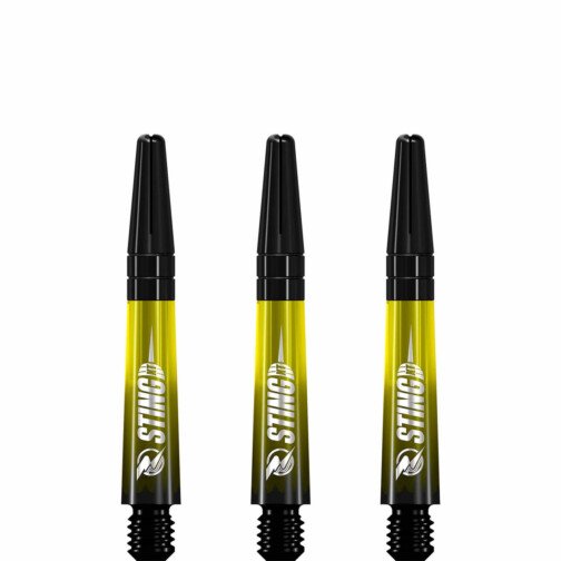 Ruthless Sting XT Dart Shafts - Polycarbonate - Black & Yellow - Black Top