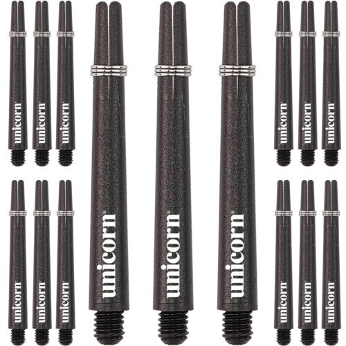 Unicorn Gripper 3 Dart Shafts – VALUE PACK – 5 Sets – Black