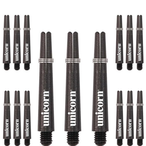 Unicorn Gripper 3 Dart Shafts - VALUE PACK - 5 Sets - Black