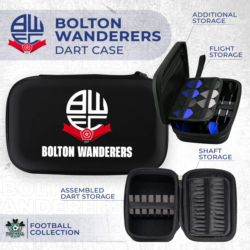 Bolton Wanderers Darts Case – Black – W1 – Club Logo with Name