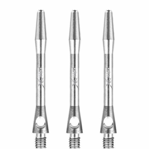 XQMax Aluminium Dart Shafts - Metal Dart Stems - Silver