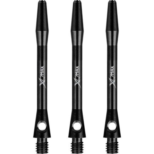 XQMax Aluminium Dart Shafts - Metal Dart Stems - Black